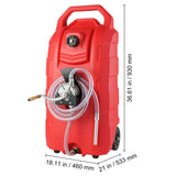 60.57L Fuel Caddy, 7.8 L/min, Portable Gas Storage Tank Container with Hand Pump Rubber Wheels, Fuel Transfer Storage Tank for Gasoline Diesel Machine Oil Car Mowers Tractor Boat Motorcycle