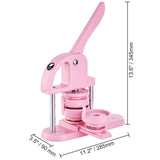 Button Maker, 1/1.25/2.28 inch(25/32/58mm) 3-IN-1 Pin Maker, 300pcs Button Parts, Button Maker Machine with Panda Magic Book, Ergonomic Arc Handle Punch Press Kit, For Children DIY Gifts, Pink