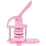 Button Maker, 1/1.25/2.28 inch(25/32/58mm) 3-IN-1 Pin Maker, 300pcs Button Parts, Button Maker Machine with Panda Magic Book, Ergonomic Arc Handle Punch Press Kit, For Children DIY Gifts, Pink