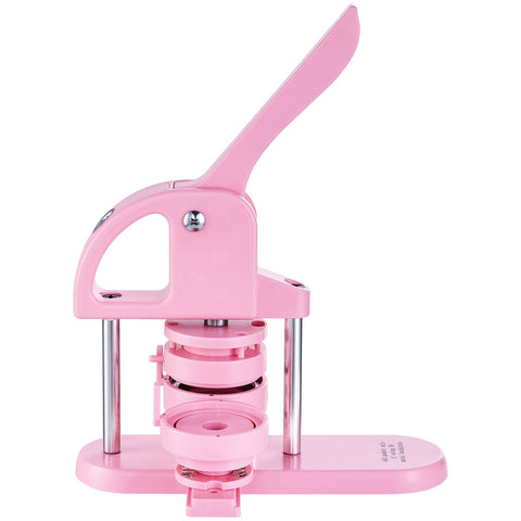 Button Maker, 1/1.25/2.28 inch(25/32/58mm) 3-IN-1 Pin Maker, 300pcs Button Parts, Button Maker Machine with Panda Magic Book, Ergonomic Arc Handle Punch Press Kit, For Children DIY Gifts, Pink