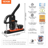 Button Maker Machine, 2.28 inch/58mm Pin Maker, Installation-Free Badge Punch Press Kit, Children DIY Gifts Button Making Supplies with 100pcs Button Parts, Circle Cutter, Magic Book