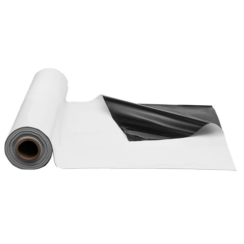 10Mil Plastic Sheeting Roll 10 x 100 FT Heavy Duty Black & White