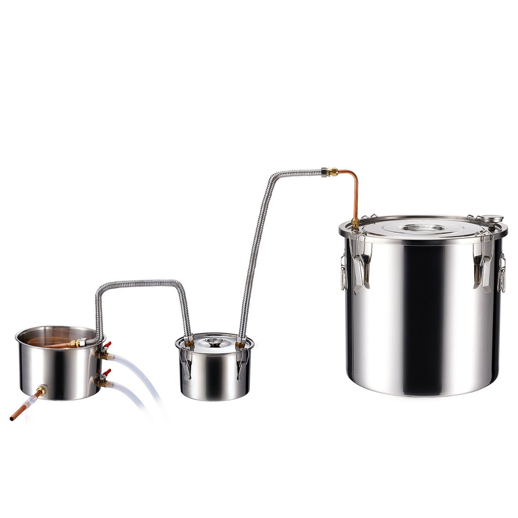 Moonshine Still Water Alcohol Distiller 8Gal w/Thumper Keg & 8W Water Pump