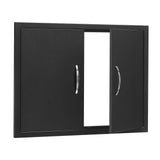 BBQ Access Door, 788x610 mm Double Outdoor Kitchen Door, Cold Plate Flush Mount Door, Wall Vertical Door with Handles, for BBQ Island, Grilling Station, Outside Cabinet