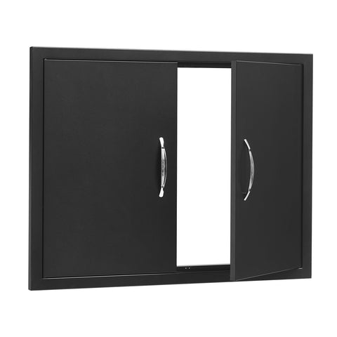 BBQ Access Door, 788x610 mm Double Outdoor Kitchen Door, Cold Plate Flush Mount Door, Wall Vertical Door with Handles, for BBQ Island, Grilling Station, Outside Cabinet