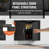BBQ Access Door, 788x610 mm Double Outdoor Kitchen Door, Cold Plate Flush Mount Door, Wall Vertical Door with Handles, for BBQ Island, Grilling Station, Outside Cabinet