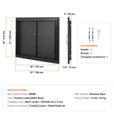 BBQ Access Door, 788x610 mm Double Outdoor Kitchen Door, Cold Plate Flush Mount Door, Wall Vertical Door with Handles, for BBQ Island, Grilling Station, Outside Cabinet