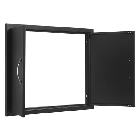 BBQ Access Door, 788x610 mm Double Outdoor Kitchen Door, Cold Plate Flush Mount Door, Wall Vertical Door with Handles, for BBQ Island, Grilling Station, Outside Cabinet