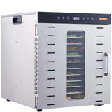10 Trays Food Dehydrator Machine Stainless Steel 1000W Jerky Fruit Drying