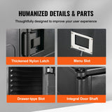Insulated Food Pan Carrier, 82 Qt Hot Box for Catering, LLDPE Food Box Carrier w/ Double Buckles, Front Loading Food Warmer w/ Handles, Stackable End Loader for Restaurant, Canteen, etc. Black