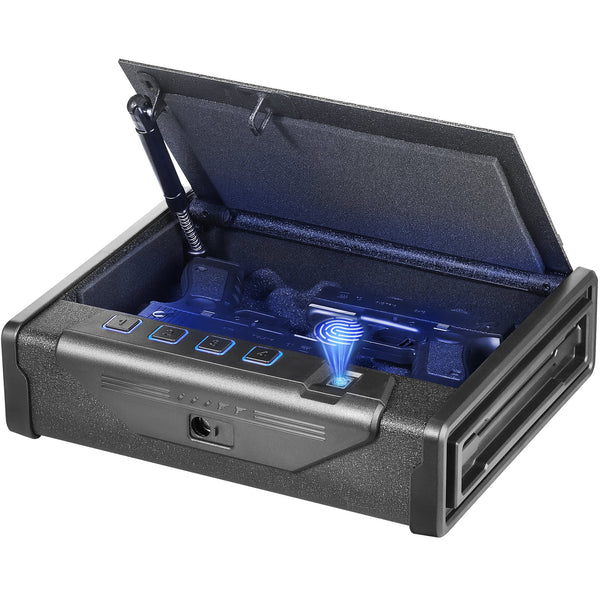 Gun Safe for Pistols Biometric Gun Safe with 3 Access Ways for 2 Pistols