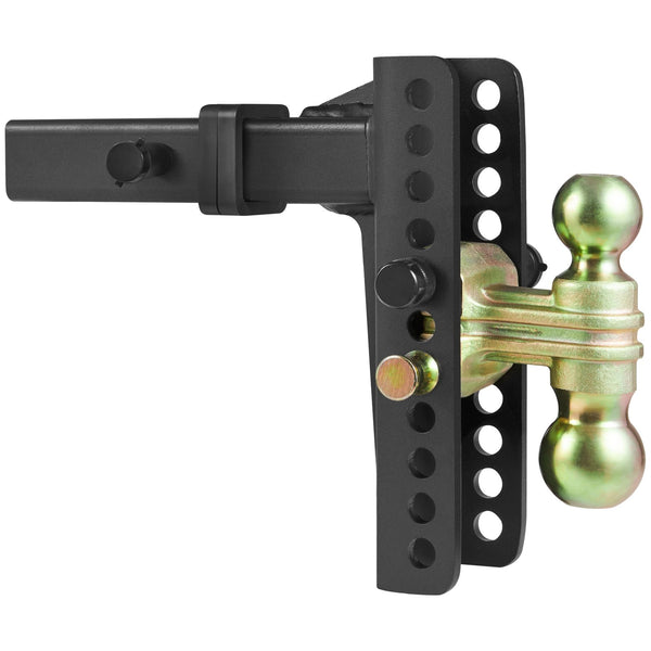 Adjustable Trailer Hitch, 203.2 mm Drop & 165.1 mm Rise Hitch Ball Mount with 50.8 mm Receiver, Solid Tube, 6350 kg GTW, 50.8 m and 58.7 mm 45# Steel Tow Balls with Key Lock for Truck Towing