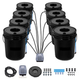 DWC Hydroponics Grow System Deep Water Culture 8 Buckets with Air Pump