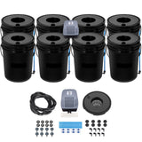 DWC Hydroponics Grow System Deep Water Culture 8 Buckets with Air Pump