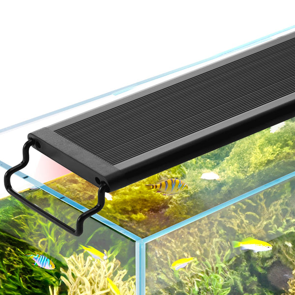 Aquarium Light, 14W Full Spectrum Fish Tank Light with 24/7 Natural Mode, Adjustable Timer & 5-Level Brightness, with Aluminum Alloy Shell Extendable Brackets for 12"-18" Freshwater Planted Tank