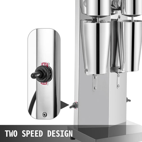 Commercial Milkshake Maker Machine Double Heads Thickshake Frother Stainless