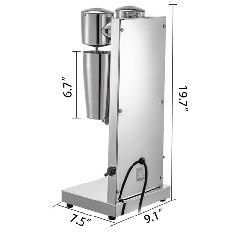 Commercial Milkshake Maker Machine Double Heads Thickshake Frother Stainless