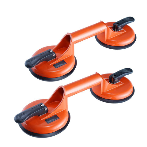 Glass Suction Cup, 119 mm 2 Pack 150 kg Load Capacity, Vacuum Suction Cup with Aluminum Handle, Heavy Duty Industrial Suction Cup Lifter Tool for Glass, Granite, Tile, Metal, Wood Panel Lifting