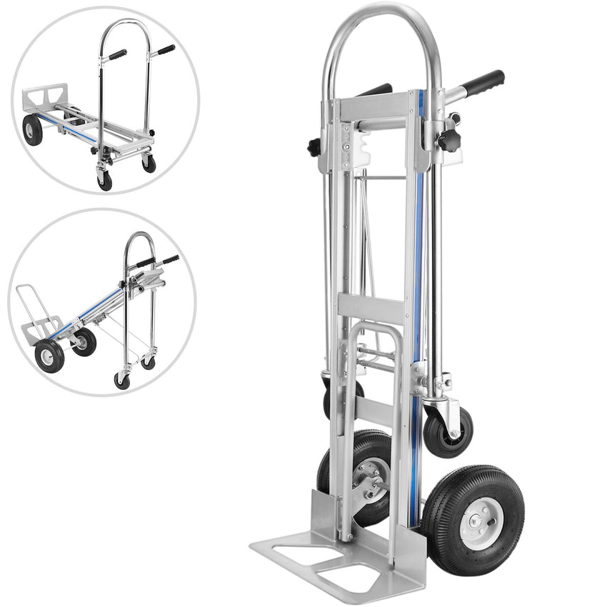 VEVOR Aluminum Hand Truck 3 in 1 Folding Hand Truck Convertible Hand Truck and Dolly