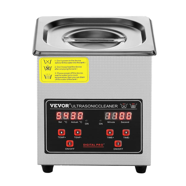 Ultrasonic Cleaner with Digital Timer & Heater, Professional Ultra Sonic Jewelry Cleaner, Stainless Steel Heated Cleaning Machine for Glasses Watch Rings Small Parts Circuit Board (2L)