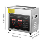 Ultrasonic Cleaner with Digital Timer & Heater, Professional Ultra Sonic Jewelry Cleaner, Stainless Steel Heated Cleaning Machine for Glasses Watch Rings Small Parts Circuit Board (3L)
