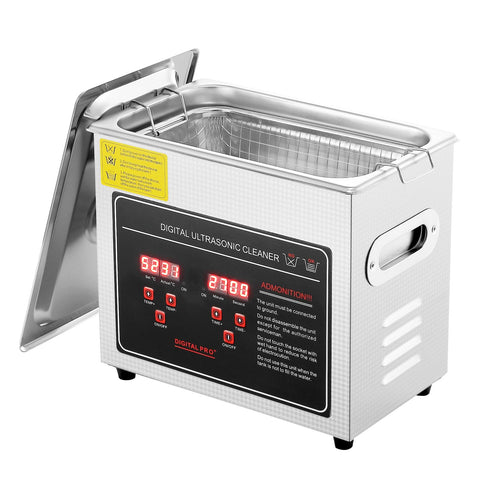 Ultrasonic Cleaner with Digital Timer & Heater, Professional Ultra Sonic Jewelry Cleaner, Stainless Steel Heated Cleaning Machine for Glasses Watch Rings Small Parts Circuit Board (3L)