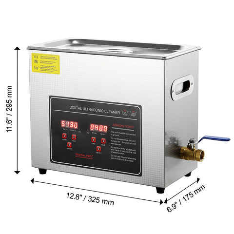 Ultrasonic Cleaner with Digital Timer & Heater, Professional Ultra Sonic Jewelry Cleaner, Stainless Steel Heated Cleaning Machine for Glasses Watch Rings Small Parts Circuit Board (6L)