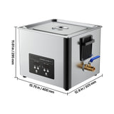 15L Ultrasonic Cleaner, Professional Ultrasonic Cleaner Machine with Cleaning Basket & Digital Display, 240W Stainless Steel 40kHz Industrial Cleaning Machine for Parts, Carburetors, Instruments