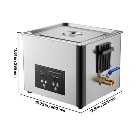 15L Ultrasonic Cleaner, Professional Ultrasonic Cleaner Machine with Cleaning Basket & Digital Display, 240W Stainless Steel 40kHz Industrial Cleaning Machine for Parts, Carburetors, Instruments