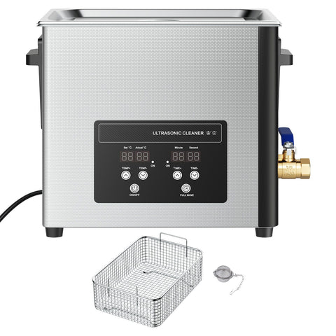 10L Ultrasonic Cleaner, Professional Ultrasonic Cleaner Machine with Cleaning Basket & Digital Display, 180W Stainless Steel 40kHz Cleaning Machine for Watches, Razors, Jewelry, Coins, and More