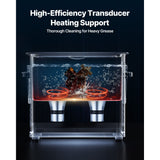 6L Ultrasonic Cleaner, Professional Ultrasonic Cleaner Machine with Cleaning Basket & Digital Display, 120W Stainless Steel 40kHz Cleaning Machine for Watches, Razors, Jewelry, Coins and More