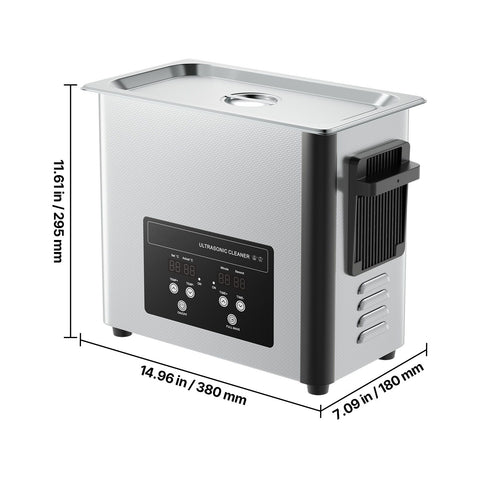 6L Ultrasonic Cleaner, Professional Ultrasonic Cleaner Machine with Cleaning Basket & Digital Display, 120W Stainless Steel 40kHz Cleaning Machine for Watches, Razors, Jewelry, Coins and More