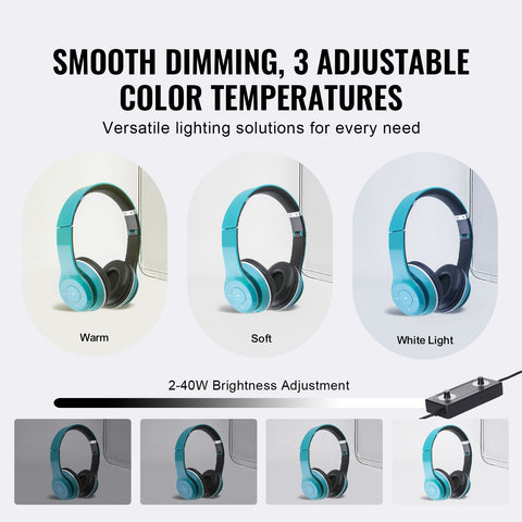 Photo Studio Light Box 3000-5600K Adjustable 3 Color Temperatures, 50.5 x 48.5 x 49.5 cm