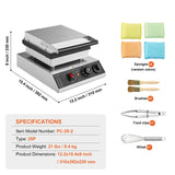 Mini Dutch Pancake Maker, 25PCS 43mm Diameter Dorayaki Baker Machine, 1700W Commercial Electric Poffertjes Grill, Non-stick Stainless Steel, Temp & Time Control, for Home Kitchen Restaurant