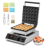 Mini Dutch Pancake Maker, 25PCS 43mm Diameter Dorayaki Baker Machine, 1700W Commercial Electric Poffertjes Grill, Non-stick Stainless Steel, Temp & Time Control, for Home Kitchen Restaurant