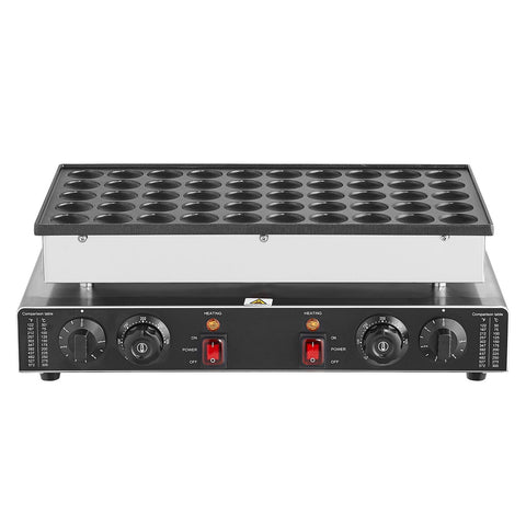 Mini Dutch Pancake Maker, 50PCS 43mm Diameter Dorayaki Baker Machine, 1700W Commercial Electric Poffertjes Grill, Non-stick Stainless Steel, Dual Temp & Time Control, for Home Kitchen Restaurant