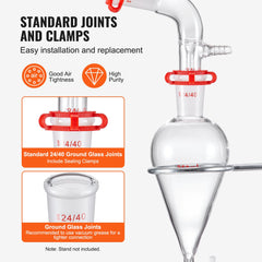 VEVOR Lab Glassware Distillation Kit 1000ml 3.3 Boro 29 pcs Glassware Equipment