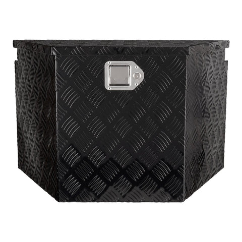 Trailer Tongue Box, Aluminum Alloy Diamond Plate Tongue Box Tool Chest, Heavy Duty Trailer Box Storage with Lock and Keys, for Pickup Truck, RV, Trailer, 737 x 410 x 460 mm/29x16.5x18inch