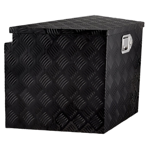 Trailer Tongue Box, Aluminum Alloy Diamond Plate Tongue Box Tool Chest, Heavy Duty Trailer Box Storage with Lock and Keys, for Pickup Truck, RV, Trailer, 737 x 410 x 460 mm/29x16.5x18inch