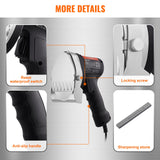 Electric Shawarma Knife, 80W Professional Turkish Kebab Knife, Commercial Stainless Steel Gyro Cutter, Doner Kebab Meat Slicer with 2 Blades, 100mm Blade Diameter, 0-8mm Adjustable Thickness