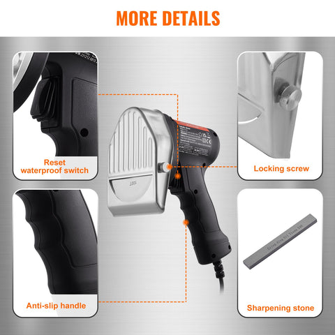 Electric Shawarma Knife, 80W Professional Turkish Kebab Knife, Commercial Stainless Steel Gyro Cutter, Doner Kebab Meat Slicer with 2 Blades, Φ4"/100mm Blade Diameter, 0-8mm Adjustable Thickness