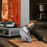 Electric Shawarma Knife, 80W Professional Turkish Kebab Knife, Commercial Stainless Steel Gyro Cutter, Doner Kebab Meat Slicer with 2 Blades, Φ4"/100mm Blade Diameter, 0-8mm Adjustable Thickness