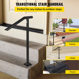 1-3 Step Handrail Railing for Steps Steel 150 kg Capacity with Screw Kit