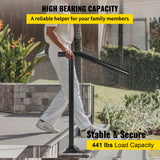 1-3 Step Handrail Railing for Steps Steel 150 kg Capacity with Screw Kit