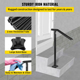 1-3 Step Handrail Railing for Steps Steel 150 kg Capacity with Screw Kit