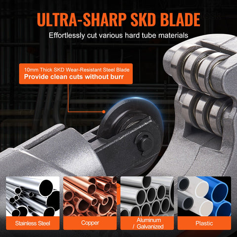 3PCS Tubing Cutter Set, 3/16"-2" O.D. Copper Pipe Cutter, 1/8"-7/8" O.D. Mini Tube Cutter and Deburring Tool, Heavy Duty Pipe Cutter Set for Copper, Aluminum, Stainless Steel, Plastic Pipes