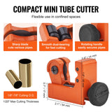3PCS Tubing Cutter Set, 3/16"-2" O.D. Copper Pipe Cutter, 1/8"-7/8" O.D. Mini Tube Cutter and Deburring Tool, Heavy Duty Pipe Cutter Set for Copper, Aluminum, Stainless Steel, Plastic Pipes