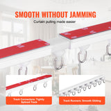 Ceiling Curtain Track Set, 9.9 FT/3 Meter, Self Adhesive, No Drill Ceiling Track System for Curtains, Room Divider Curtain Track Ceiling Mounted for Living Room with Hooks and Hardware, White