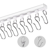 Ceiling Curtain Track Set, 9.9 FT/3 Meter, Self Adhesive, No Drill Ceiling Track System for Curtains, Room Divider Curtain Track Ceiling Mounted for Living Room with Hooks and Hardware, White