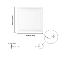 VEVOR Ceiling Tiles 96-Pack 20 x 20 in Polystyrene Easy Installation Glue-up